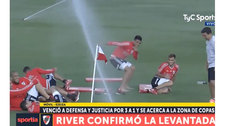Los grifos sorprendieron a los jugadores de River en pleno entrenamiento