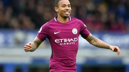 FELICIDAD, BRASILEÑA. Gabriel Jesús celebra su gol contra el Everton para el 2-0 parcial del Manchester City.