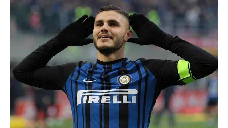 Mauro Icardi celebrando su gol con Inter