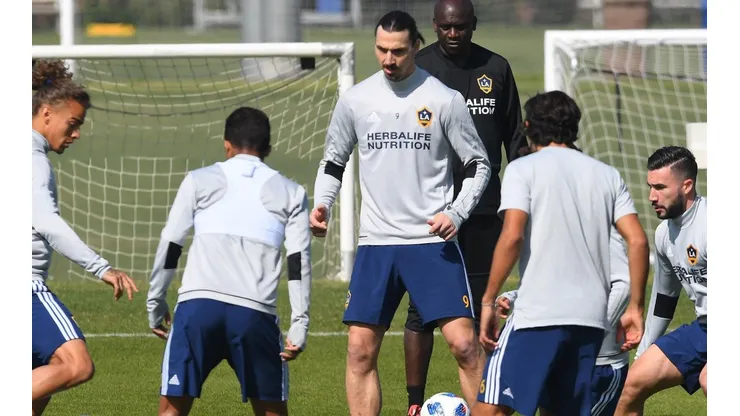 SU NUEVA CASA. Zlatan Ibrahimovic en su primer entrenamiento en LA Galaxy (Foto: Getty).