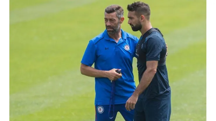 Caixinha y Cauteruccio en el entrenamiento.