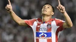 Teófilo Gutiérrez gritando su gol con Junior.