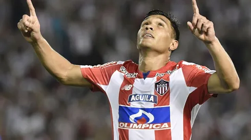 Teófilo Gutiérrez gritando su gol con Junior.