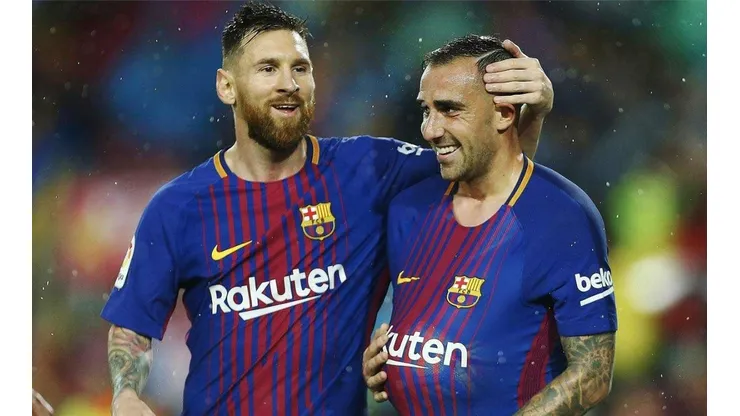 LA ÚLTIMA VEZ. Paco Alcácer junto con Messi después de su doblete ante Sevilla en noviembre (Foto: Getty).