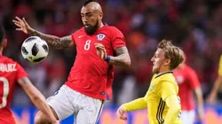 Vidal con el seleccionado chileno.