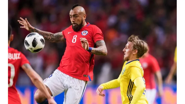 Vidal con el seleccionado chileno.