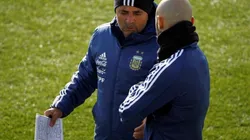 La libreta de Sampaoli en el entrenamiento: Messi y Lautaro Martínez, en el ataque