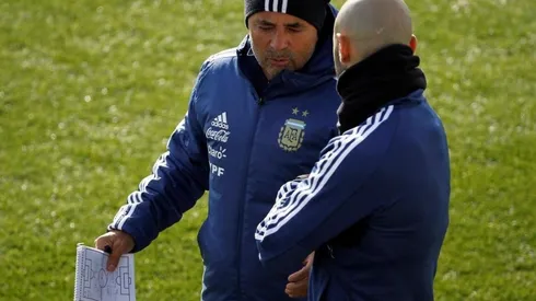 La libreta de Sampaoli en el entrenamiento: Messi y Lautaro Martínez, en el ataque