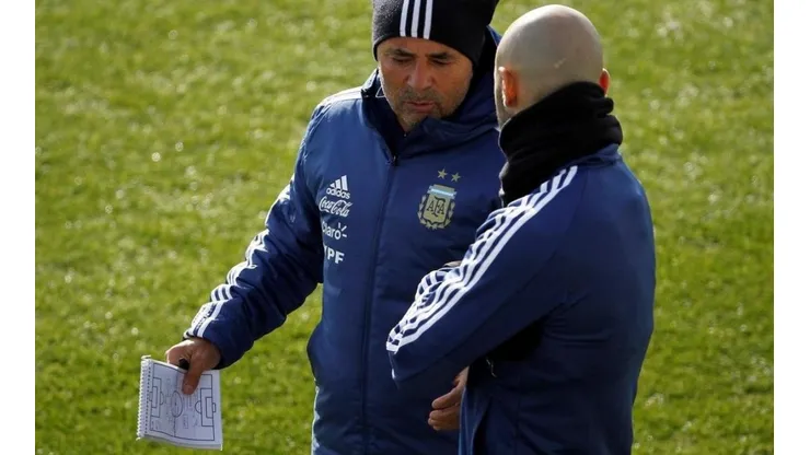 La libreta de Sampaoli en el entrenamiento: Messi y Lautaro Martínez, en el ataque
