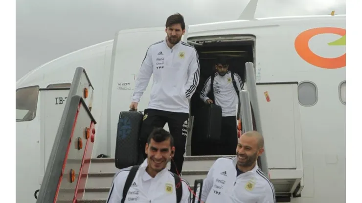 Lionel Messi a su llegada a Madrid con la Selección de Argentina