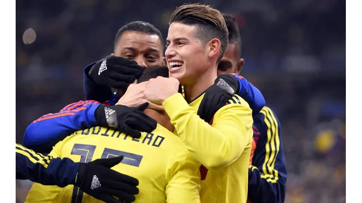 James Rodríguez, feliz con el triunfo de la Selección Colombia.