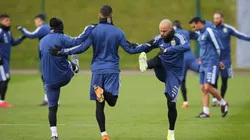Los jugadores de la Selección Argentina en el entrenamiento