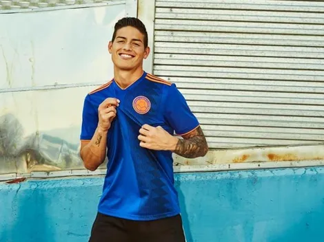 El baile de James para mostrar la camiseta suplente de Colombia con Yerry Mina y Cuadrado