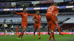 Toluca festejando la victoria frente a América