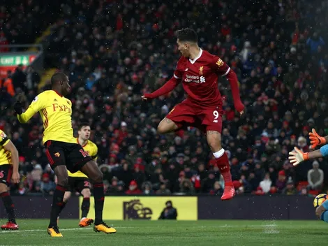 Firmino está loco: taco en el aire y 3 a 0 para el Liverpool