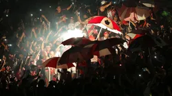 La hinchada de River festejando en Mendoza.