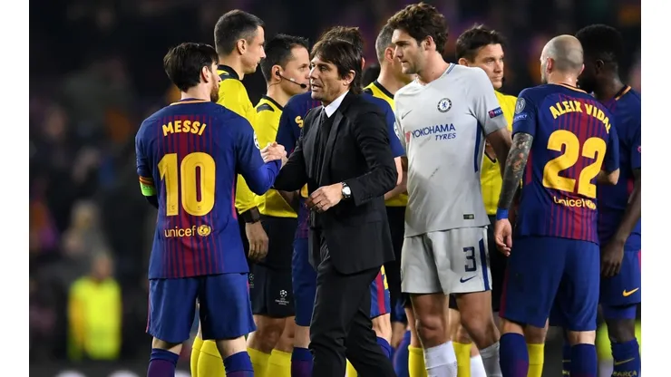 Conte junto a Lionel Messi
