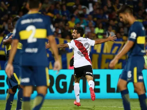 El detalle en el gol de Scocco: Rechazó en el área de River y definió en el área de Boca