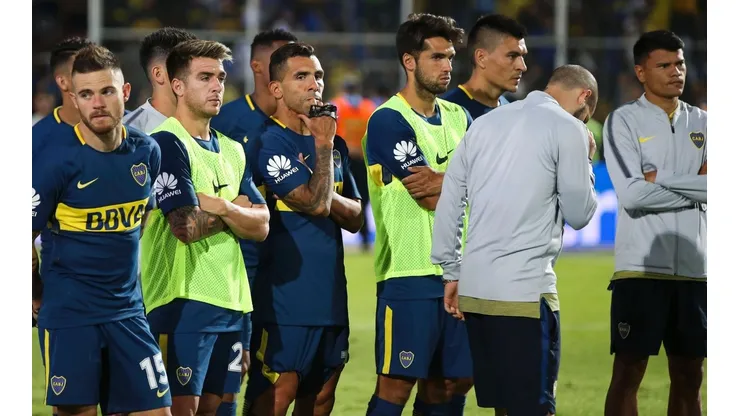 Los jugadores de Boca después de perder la final.