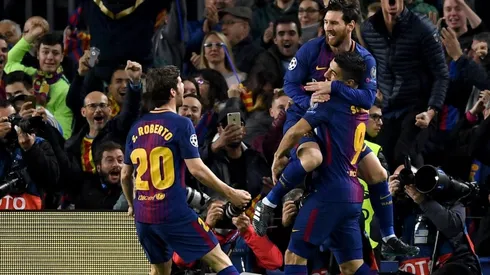 Lionel Messi celebrando su gol ante Chelsea.