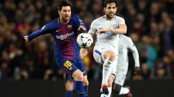 Lionel Messi junto a Cesc Fabregas