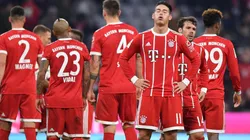 James Rodríguez con la piel del Bayern Munich