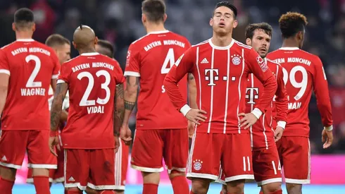 James Rodríguez con la piel del Bayern Munich