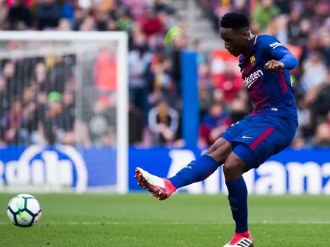 ¡Con baile y todo! Yerry Mina le pegó en modo Dios y metió un gol en Barcelona