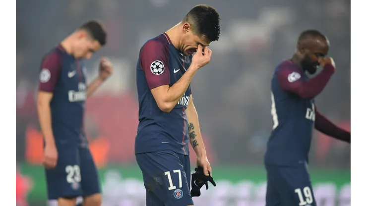 Los jugadores de PSG sufren la derrota.