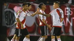 Enzo Pérez celebrando su gol.