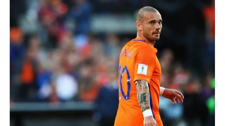 Wesley Sneijder con la camiseta holandesa.