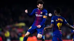 Lionel Messi y su foto festejando.