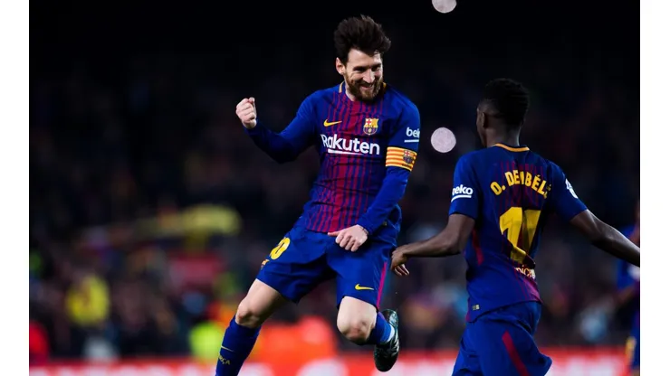 Lionel Messi y su foto festejando.