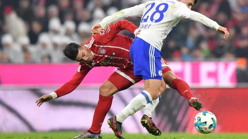 James Rodríguez con la piel del Bayern Munich
