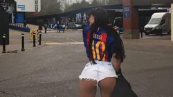 Ella siempre se muestra fanática de Barcelona