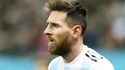 Lionel Messi con la piel de la Selección Argentina