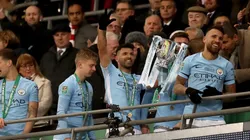 El festejo del Kun Agüero y de Nicolás Otamendi desde el vestuario del Manchester City