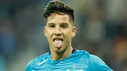 Driussi celebrando un gol en Rusia.