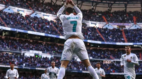 Cristiano Ronaldo celebra en el Bernabéu