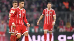 James Rodríguez con la piel del Bayern Munich