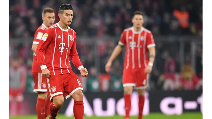 James Rodríguez con la piel del Bayern Munich