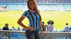 Carolina Portaluppi con los colores de Gremio.
