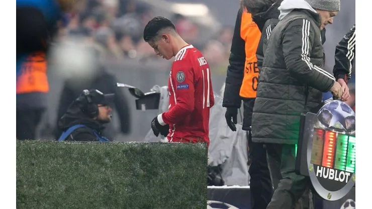 James Rodriguez con la piel del Bayern Munich