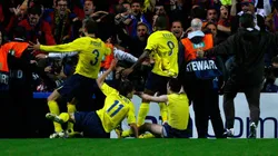 Festejos en el gol de Iniesta a Chelsea en 2009