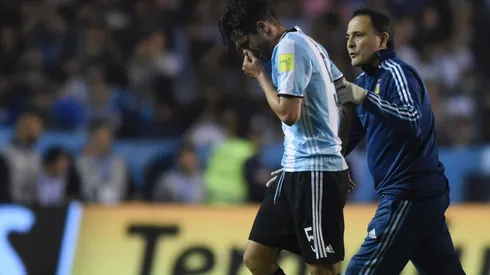 ¡ARRIBA, FERNANDO! Gago ya volvió a trotar con sus compañeros.