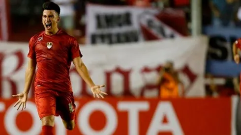 Así festejó Gaibor su primer gol en Independiente.
