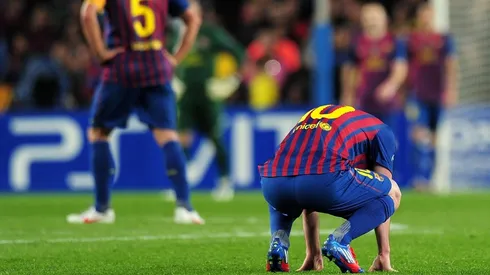 SIN CONSUELO. Lionel Messi tras estrellar contra el travesaño el que pudo ser el penal de la clasificación (Foto: Getty).