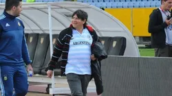 BRUJERÍA. Manuel, junto al plantel argentino en Ecuador.