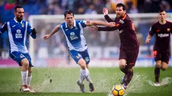 Se calentó Messi: forcejeos, mano en la cara e insultos con un jugador del Espanyol