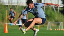 Buffarini entrenando en Boca.